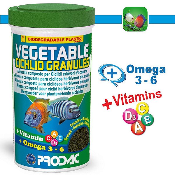 RACAO PRODAC VEGETABLE CICHLID GRANULES 100G