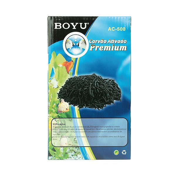 CARVAO ATIVADO PREMIUM BOYU PELETIZADO  500G AC-500