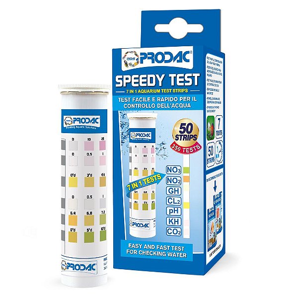TESTE PRODAC SPEEDY(NO3-N02-GH-KH-CL2-PH-CO2) 50 TESTES-DOCE