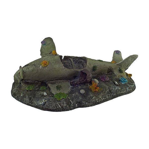 ENFEITE DE RESINA SOMA DECO AVIÃO AFUNDADO