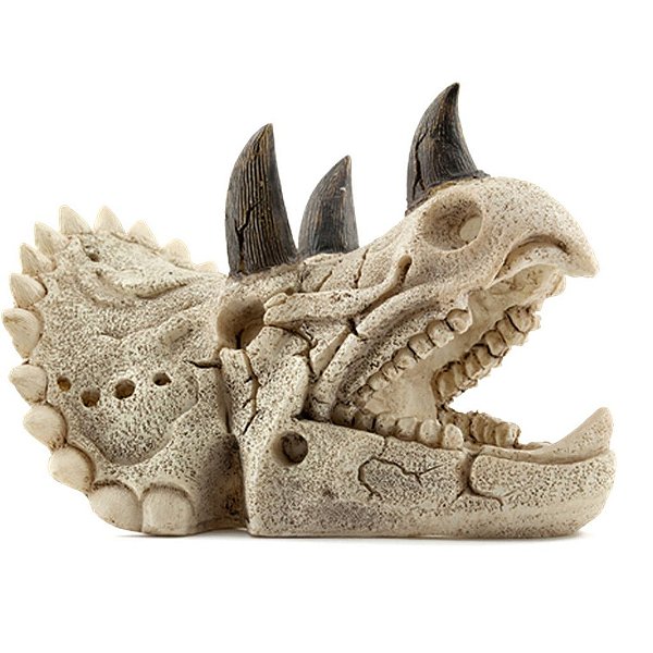 ENFEITE DE RESINA SOMA ESQUELETO CABEÇA DE TRICERATOPS PQ