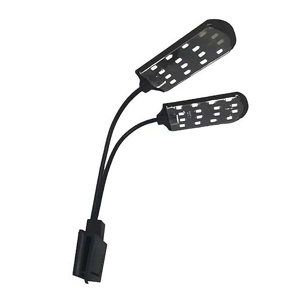 LUMINARIA LED SOMA X7 PRETA (15W) LED BRANCO/AZUL 220V