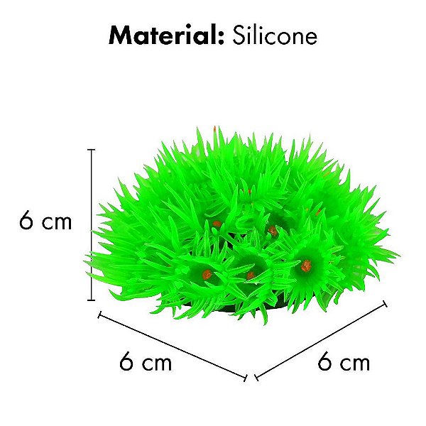 ENFEITE DE SILICONE SOMA CORAL GONIOPORA VERDE