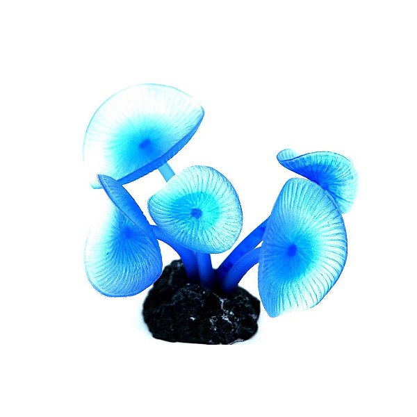 ENFEITE DE SILICONE SOMA CORAL MUSHROOM LONG STEM AZUL