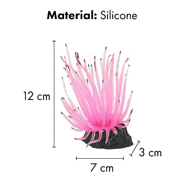 ENFEITE DE SILICONE SOMA ANEMONA LONG TENTACLE ROSA