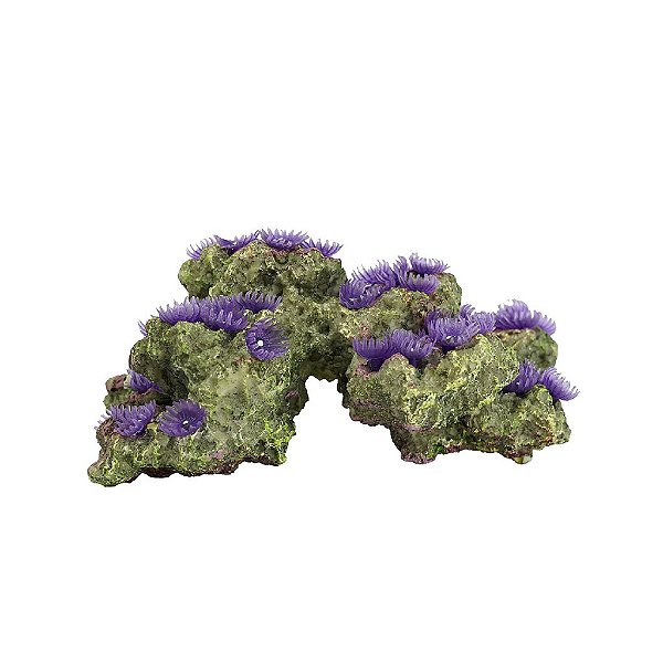 ENFEITE DE RESINA SOMA ROCHA DECO ZOANTHUS ROXO