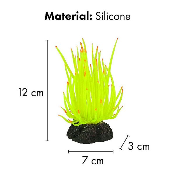 ENFEITE DE SILICONE SOMA ANEMONA LONG TENTACLE AMARELA