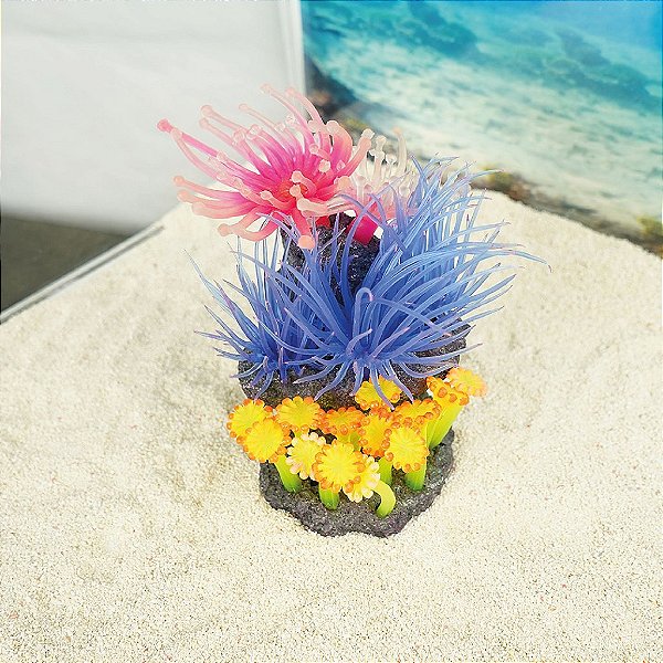 ENFEITE DE RESINA SOMA ROCHA FUNDO DO MAR (12,5X 11X 14CM)