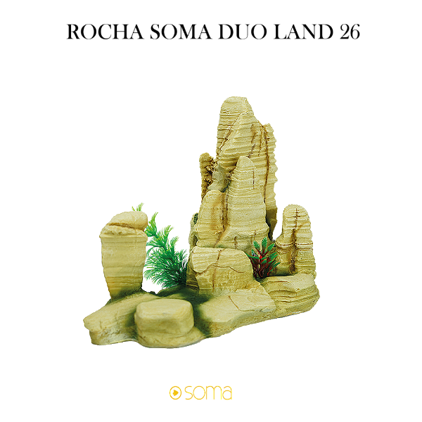 ENFEITE DE RESINA SOMA ROCHA DUO LAND 26 (23,8 X 12,2 X 17,8 CM)