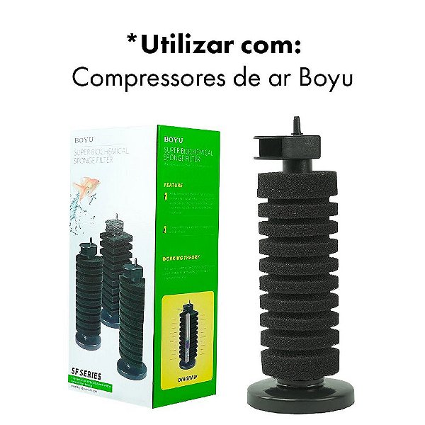 FILTRO INT BOYU SF-01 DE ESPUMA C/ PEDRA POROSA