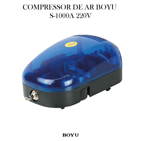 COMPRESSOR DE AR BOYU S-1000A 4,2L/MIN C/ REGULAGEM 110V