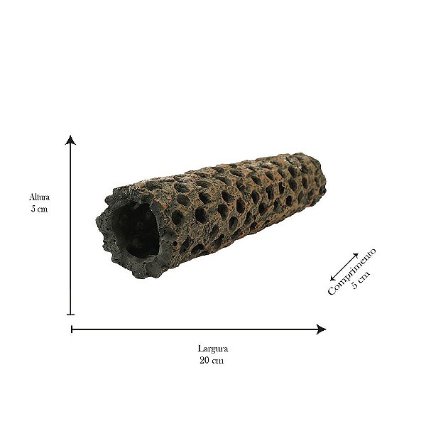 ENFEITE DE RESINA SOMA TRONCO TUNEL FURADO 01 20 X 5 X 5 CM