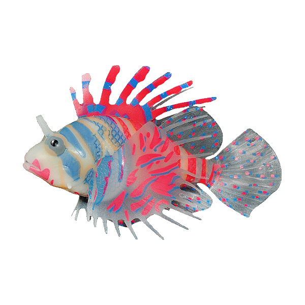 ENFEITE DE SILICONE SOMA JELLY LIONFISH AZUL E VERMELHO