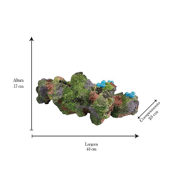 ENFEITE DE RESINA SOMA ROCHA DUO CORAL 126 B (23X 17X 43CM)