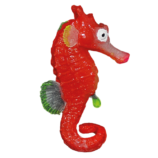 ENFEITE DE SILICONE SOMA JELLY CAVALO MARINHO VERMELHO