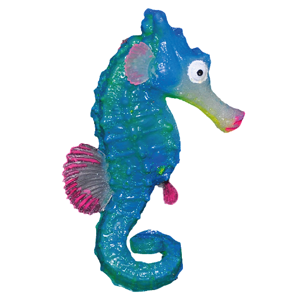 ENFEITE DE SILICONE SOMA JELLY CAVALO MARINHO AZUL