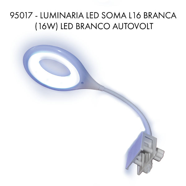 LUMINARIA LED SOMA X5 PRETA (8W) LED BRANCO/AZUL AUTOVOLT