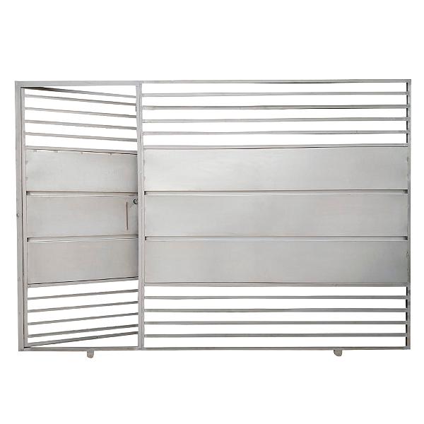 Portão de Correr Frisado Grade Com Social