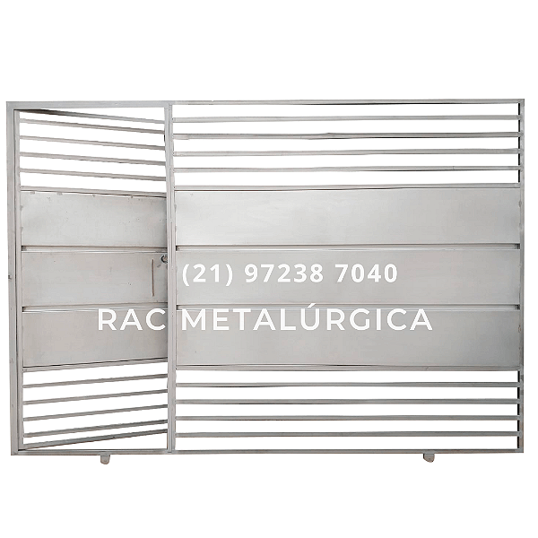 Portão de Correr Frisado Grade Com Social