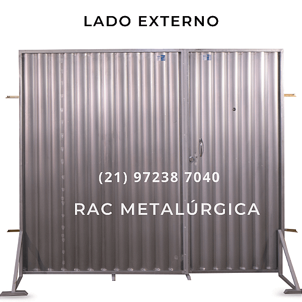 Portão em Aço Galvanizado Acoplado 2 Folhas