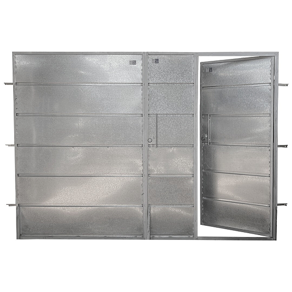 Portão Frisado Duas Folhas com Social Acoplado