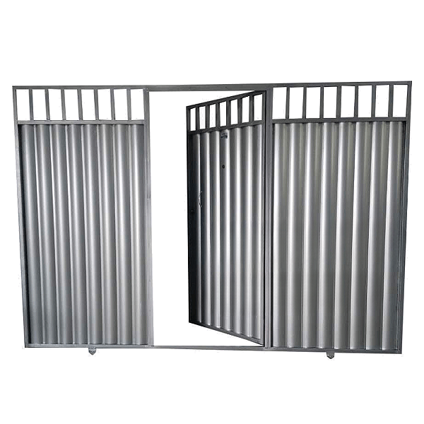 Portão Correr Grade Superior Com Social Acoplado