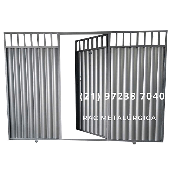 Portão Correr Grade Superior Com Social Acoplado