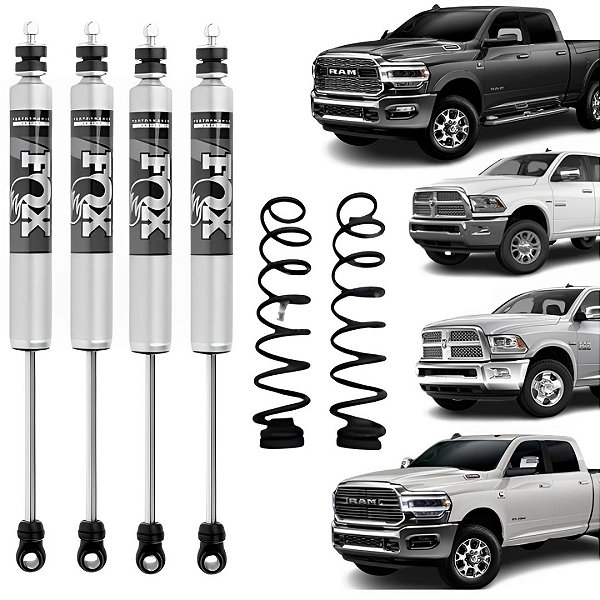 Kit Amortecedores FOX 2.0 Ram 2500/3500 (0 a 2”) + Kit Molas 1,5" Para Alinhamento Dianteira e Traseira
