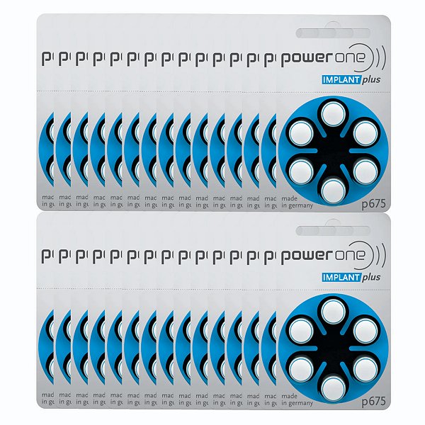 180 Baterias Power One P675 Implant Plus Original Ótima Qualidade Nota Fiscal