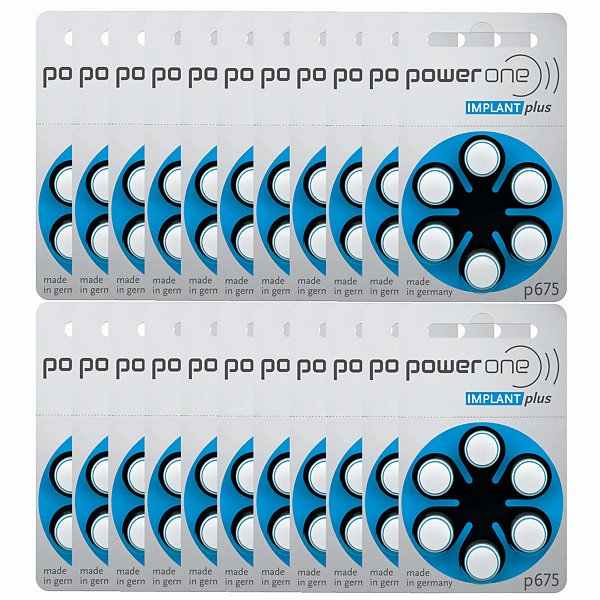 120 Baterias Power One P675 Implant Plus Implante Coclear Original Fabricada na Alemanha