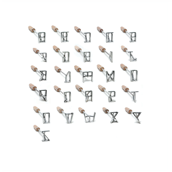 Jogo completo de Letras em inox A a Z para Marcação de Gado | Convencional e ABCZ