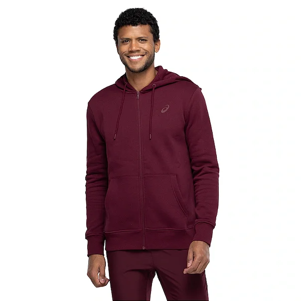 Jaqueta Asics Fleece C/Capuz e Zíper - Vinho