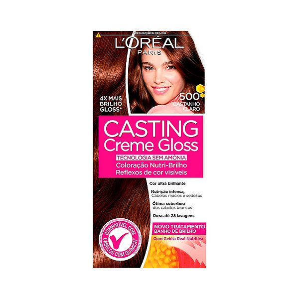 L'ORÉAL PARIS COLORAÇÃO CASTING CREME GLOSS - 500 CASTANHO CLARO / 42 G