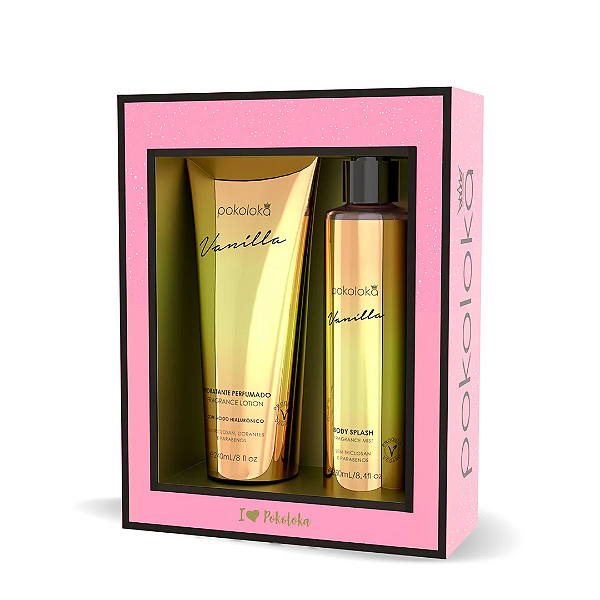 POKOLOKA VANILHA KIT 1 HIDRATANTE PERFUMADO 240ML E 1 BODY SPLASH 250ML