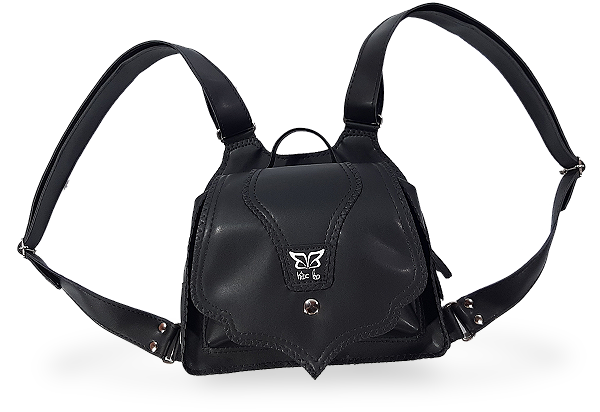 MINI MOCHILA - ROCKERINHA - PRETO PREMIUN ALTA PERFORMANCE - (VEGAN)