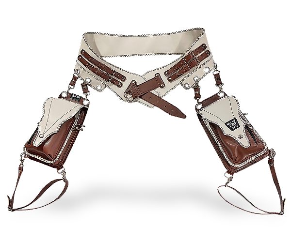 CARTUCHEIRA DISTÓPIKA - MARROM / OFF WHITE PREMIUN ALTA PERFORMANCE - (VEGAN)