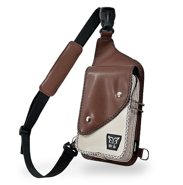 SHOULDER BÁSIKA - MARROM / OFF WHITE - PREMIUN ALTA PERFORMANCE - (VEGAN)