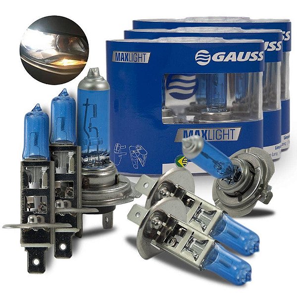 Kit Lâmpada Super Branca Peugeot 206 2004-2008 Farol e Milha