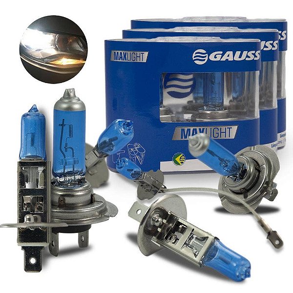 Kit Lâmpada Super Branca Saveiro G3 Foco Duplo Farol e Milha