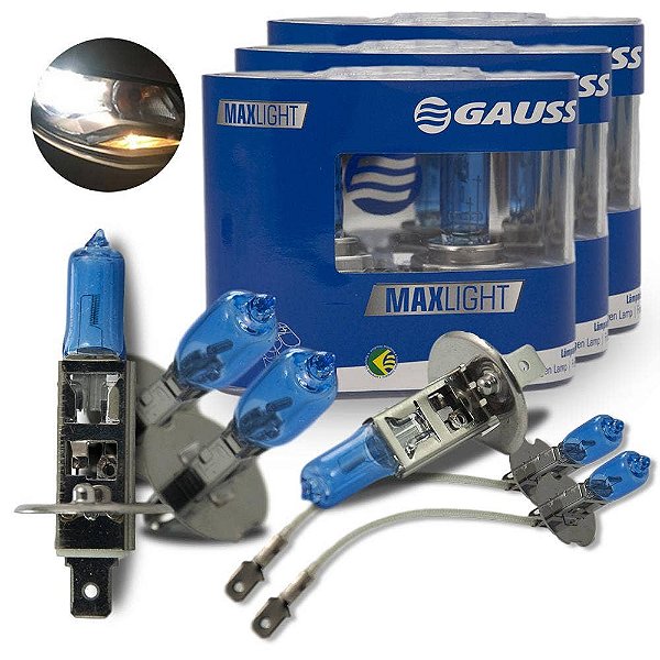 Kit Lâmpada Super Branca Gol Bola G2 GTI Farol e Milha