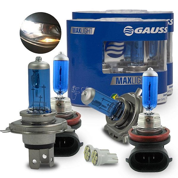 Kit Lâmpadas Super Branca Clio 2012-2016 Farol e Milha