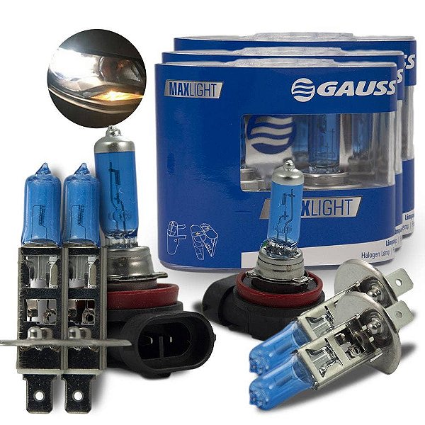 Kit Lâmpadas Super Branca Fiat Bravo 2015-2016 Farol e Milha