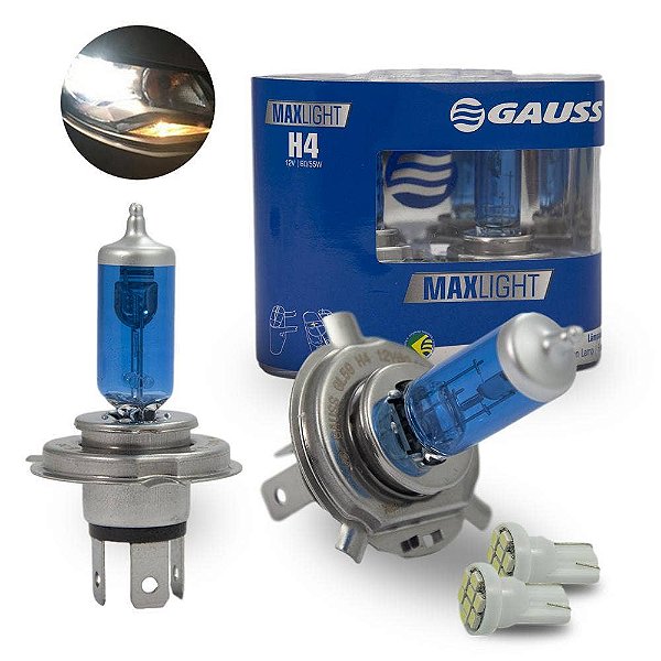 Lâmpadas Farol Alto/Baixo Palio G5 12-13 Super Branca Gauss