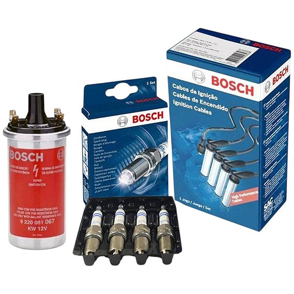Kit Vela Cabo Bobina Pampa 1.6 8v Cht 1600 90 91 Alc Bosch