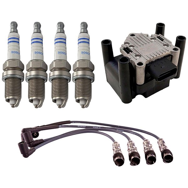 Kit Vela Cabo Bobina Kombi 1.4 8v Ea111 2006 2007 Flex Bosch