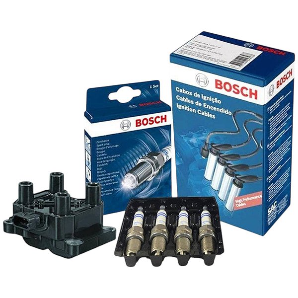 Kit Vela Cabo Bobina Palio G1 1.3 16v Fire 03 Gaso Bosch Preto