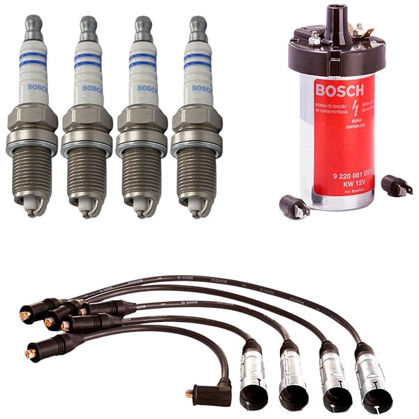 Kit Vela Cabo Bobina Uno G1 Mille 1.0 8v Fiasa 92 Gaso Bosch