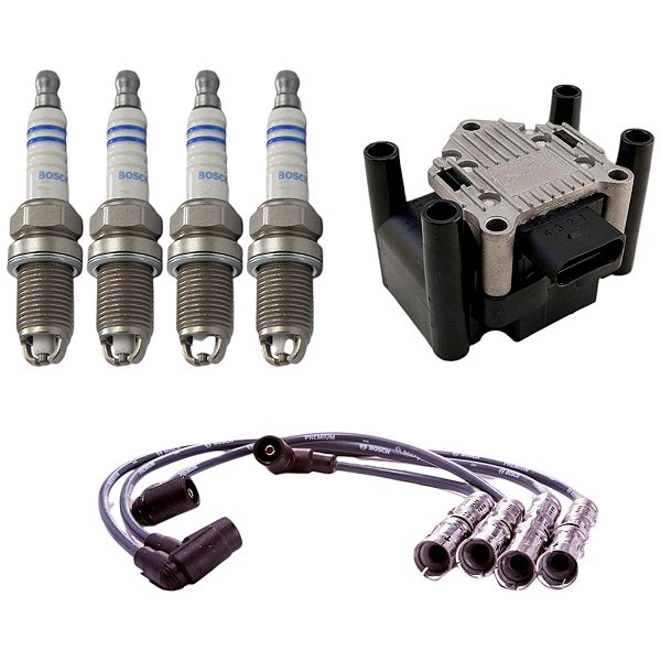 Kit Vela Cabo Bobina Cordoba 1.6 8v Akl 2001 2002 Gaso Bosch