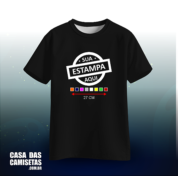 Camiseta Preta | Estampa frente  colorida