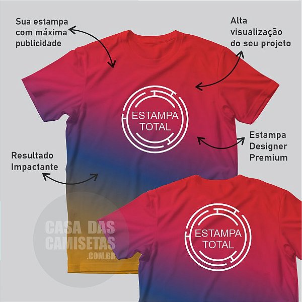 Camiseta Basica Malha Dry Sua Estampa Em Sublimação Total